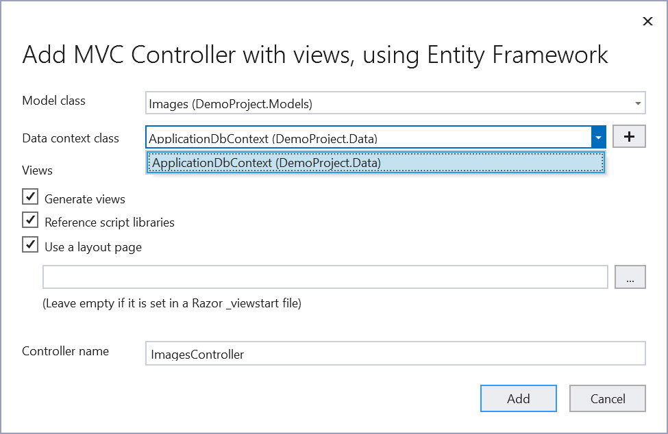 Add MVC Controller