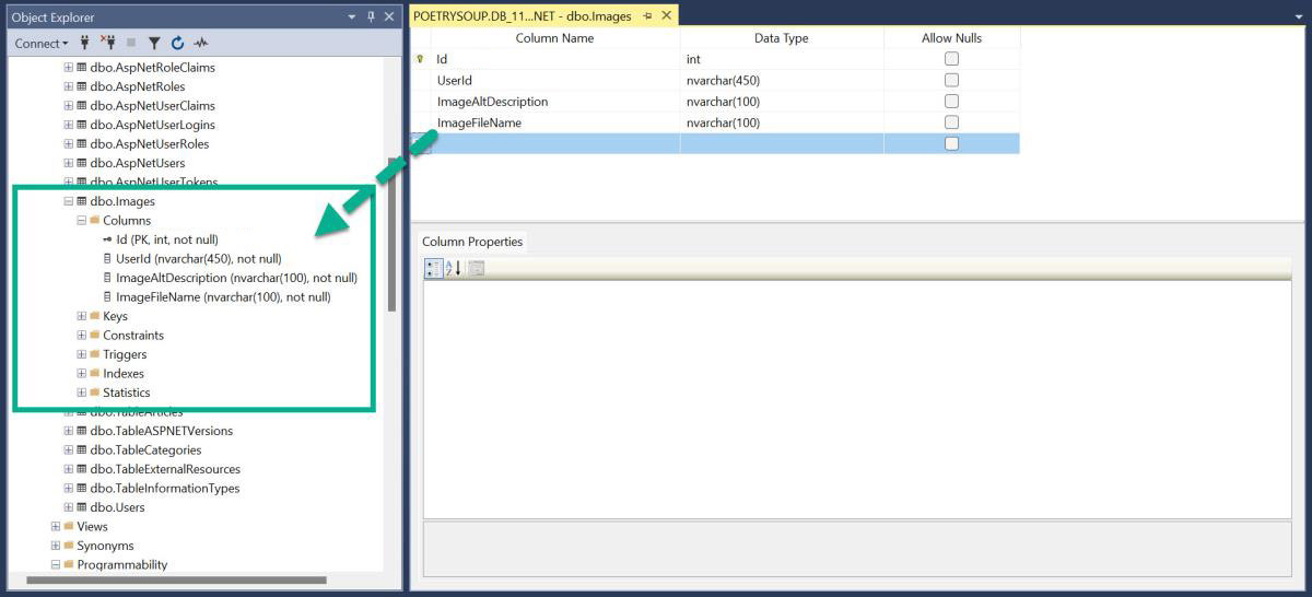 sql server database table